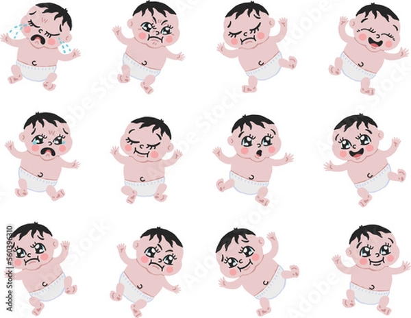 Obraz いろんな表情の赤ちゃんセット