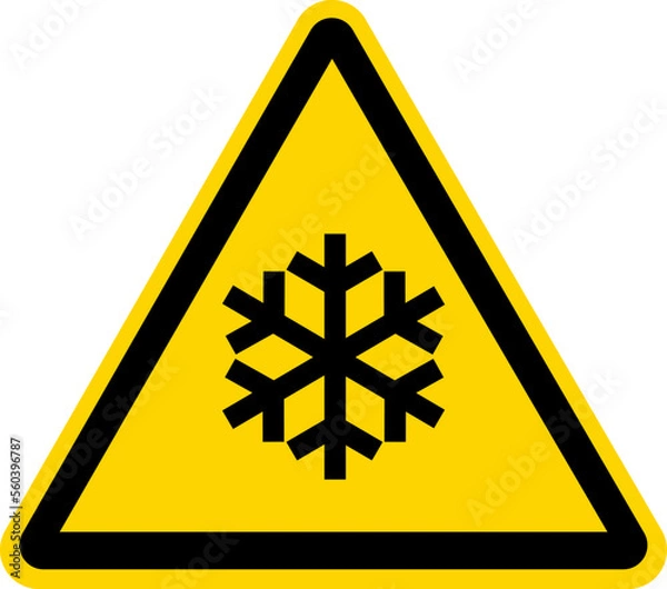 Obraz Cold warning sign on isolated background. Vector illustration.