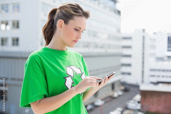 Obraz Environmental activist using her phone