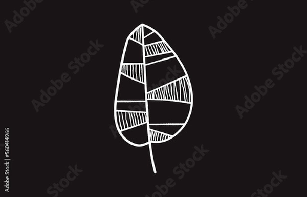 Obraz One line drawing vector monstera leaf and palm tree leaves. Modern single line art, aesthetic contour. Perfect for home decor such as posters, wall art, tote bag or t-shirt print, sticker, mobile case