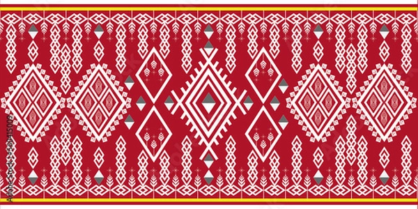 Obraz Ethnic ikat beautiful seamless pattern