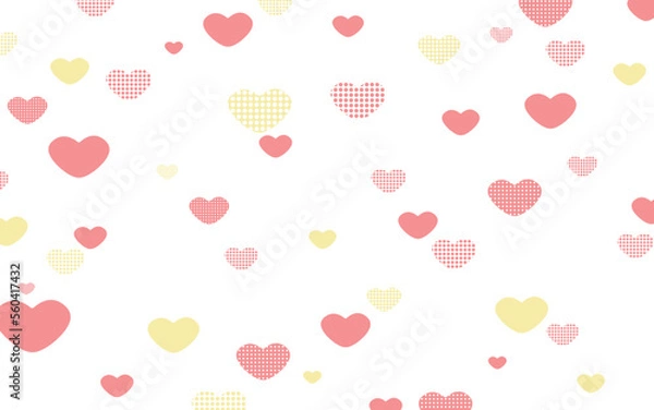 Fototapeta ハートの背景　沢山のハート　ピンク系