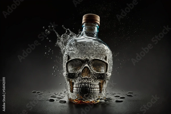 Fototapeta skull shape bottle