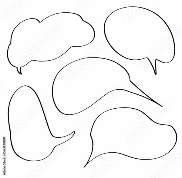 Fototapeta set collection hand drawn of speech bubbles.