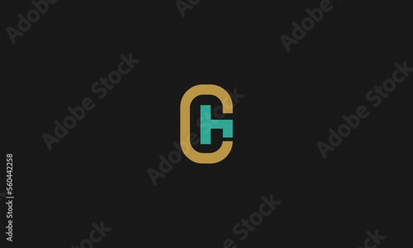 Fototapeta LETTER CH LOGO DESIGN WITH NEGATIVE SPACE EFFECT FOR ILLUSTRATION USE
