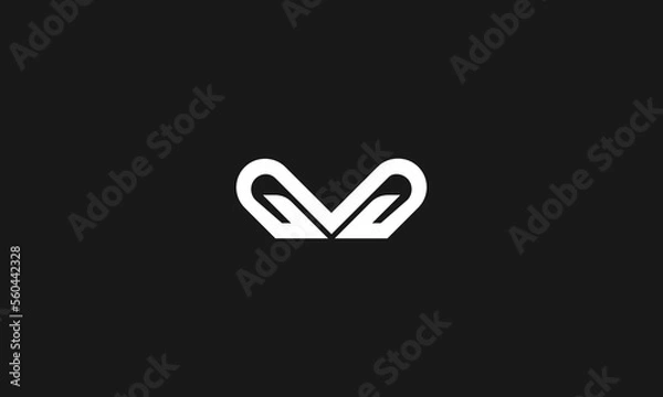 Fototapeta LETTERS GG LOGO DESIGN WITH NEGATIVE SPACE EFFECT FOR ILLUSTRATION USE