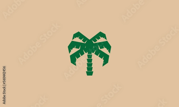 Obraz PALM LOGO DESIGN WITH NEGATIVE SPACE EFFECT FOR ILLUSTRATION USE