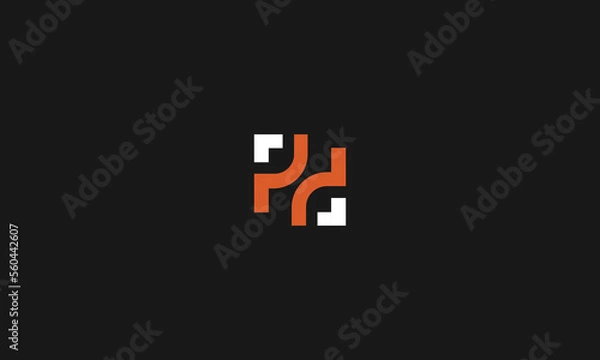 Fototapeta LETTERS PD LOGO DESIGN WITH NEGATIVE SPACE EFFECT FOR ILLUSTRATION USE