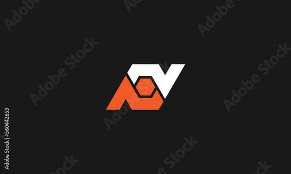 Obraz LETTERS PD LOGO DESIGN WITH NEGATIVE SPACE EFFECT FOR ILLUSTRATION USE