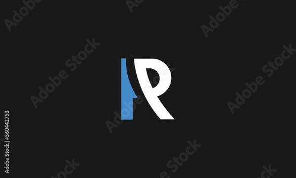 Obraz LETTERS PR LOGO DESIGN WITH NEGATIVE SPACE EFFECT FOR ILLUSTRATION USE