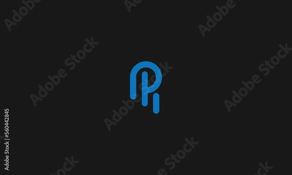 Obraz LETTERS PR LOGO DESIGN WITH NEGATIVE SPACE EFFECT FOR ILLUSTRATION USE