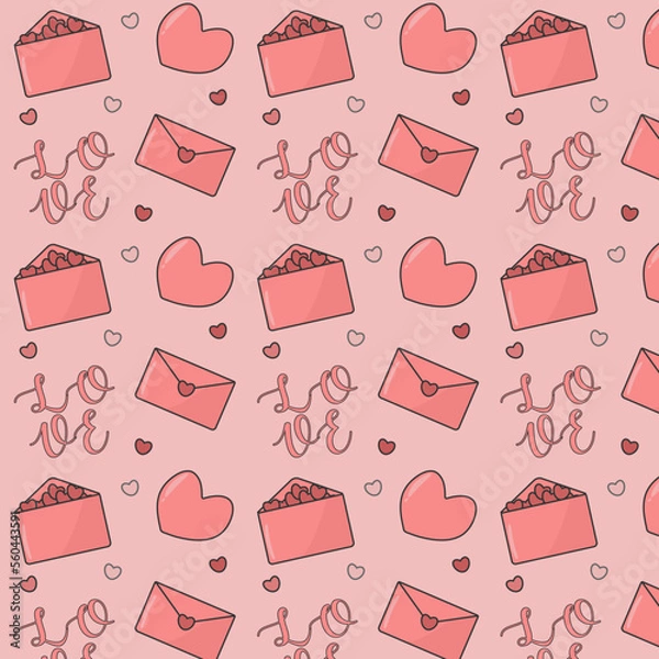 Fototapeta seamless pattern with hearts