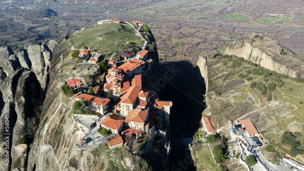 Obraz Meteora Drone View Greece monastery 