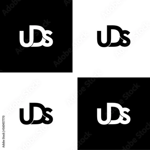 Obraz uds lettering initial monogram logo design set
