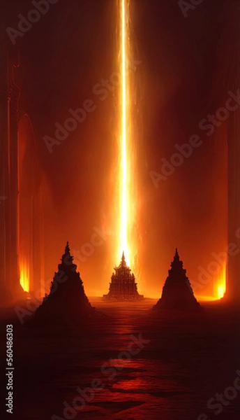 Fototapeta A massive energy beam shoots up into the sky. Great for sci-fi backgrounds. 