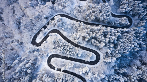 Obraz windy road in winter