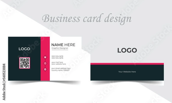 Obraz business card template, business card Vector illustration,  Modern Business Card, Personal visiting card, Double-sided creative business card, Minimalist business card design, Vector illustration, Cle