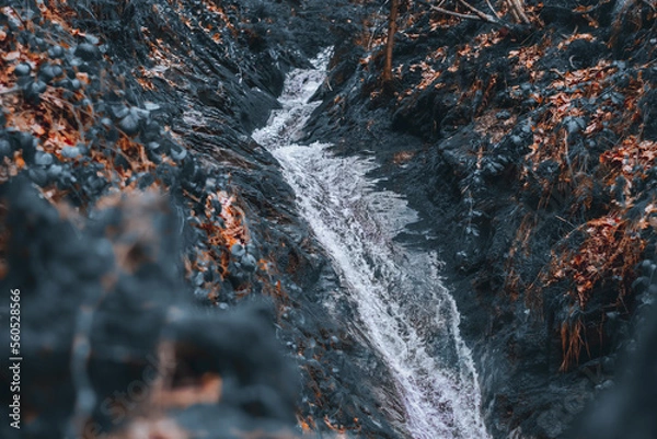 Fototapeta waterfall and rocks