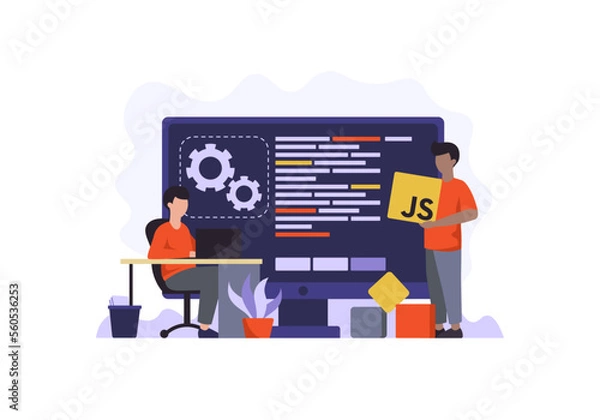 Obraz Modern flat illustration showing web development