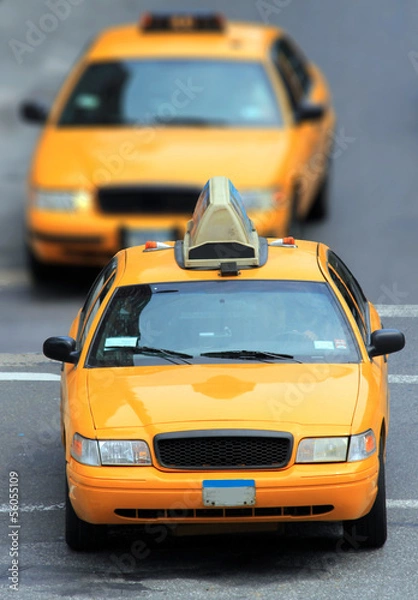 Obraz yellow cabs in city