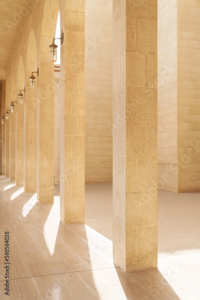 Fototapeta Pillars in a building in Manama Bahrain, taken in May 2022