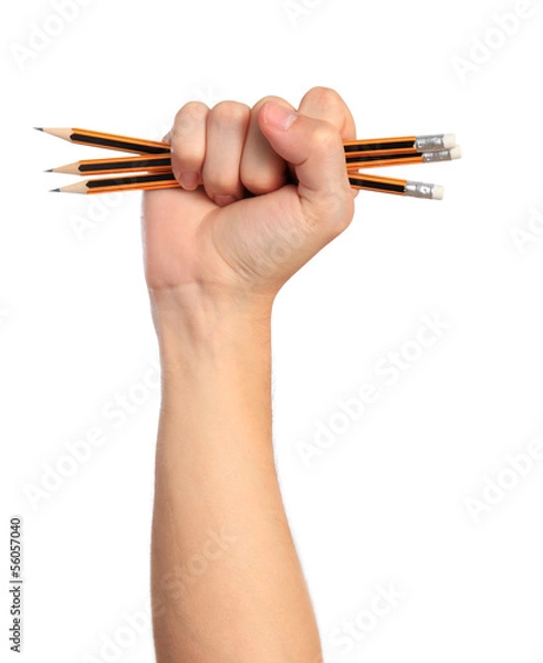 Obraz Fist with pencils, isolated