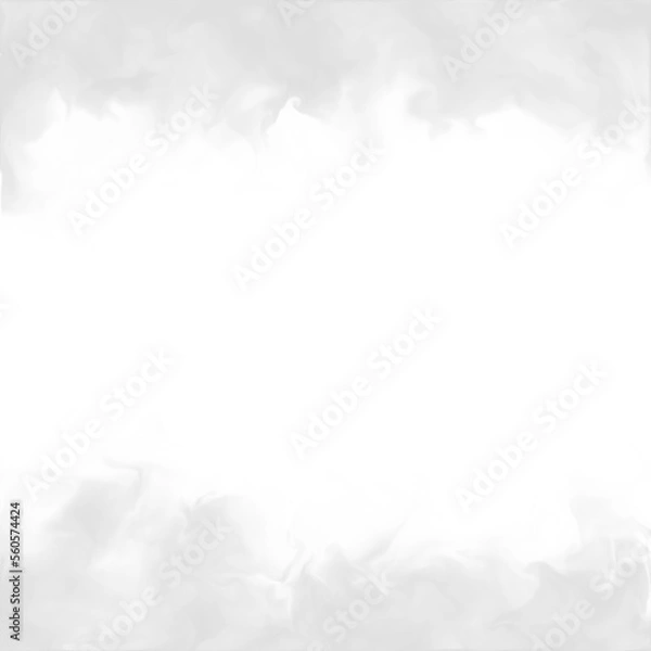 Fototapeta white cloud transparent watercolor overlay, edges or border hand painted ethereal  decoration. wispy water color art. cloudy or foggy day.