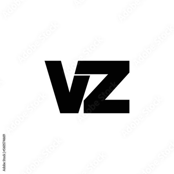 Fototapeta Letter VZ simple logo design vector