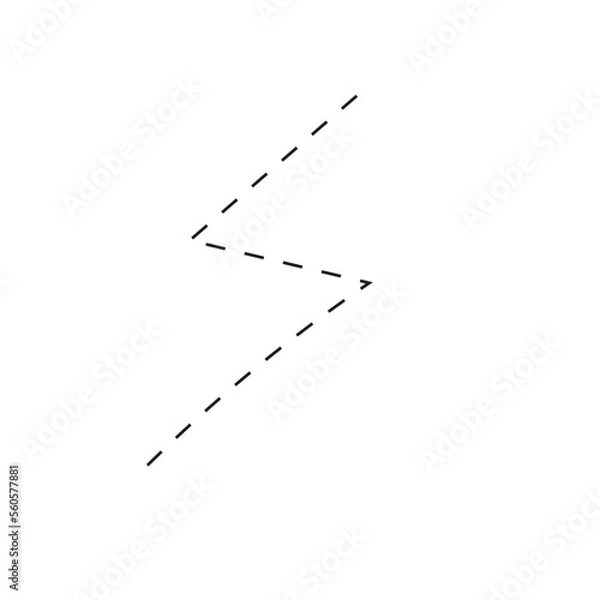 Fototapeta Dashed Line Hand-Drawn