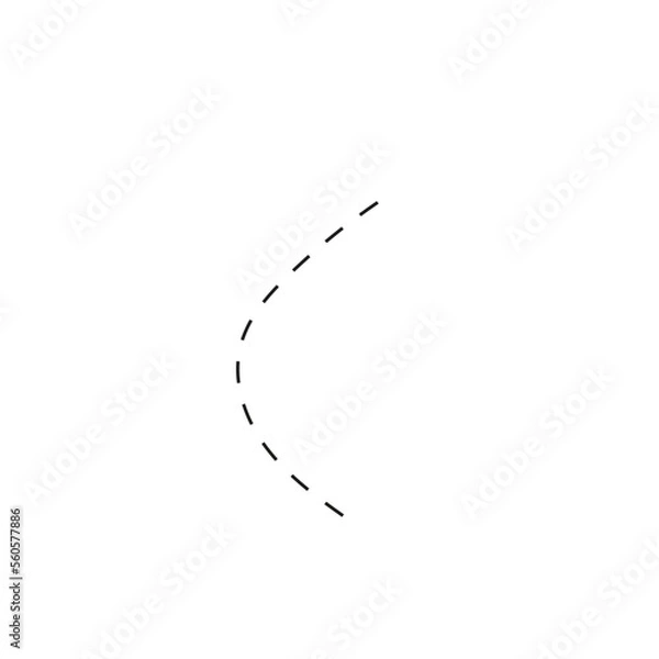 Fototapeta Dashed Line Hand-Drawn