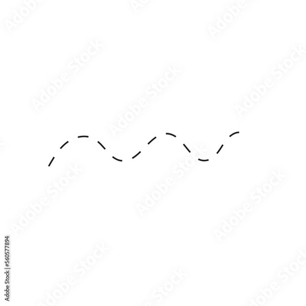 Fototapeta Dashed Line Hand-Drawn