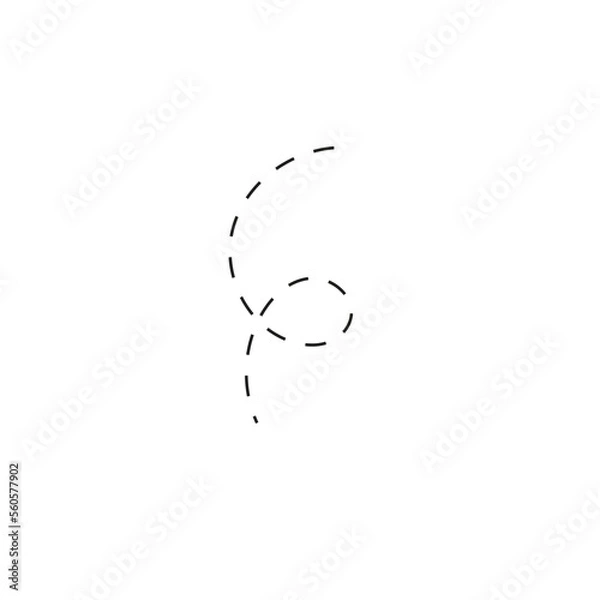 Fototapeta Dashed Line Hand-Drawn