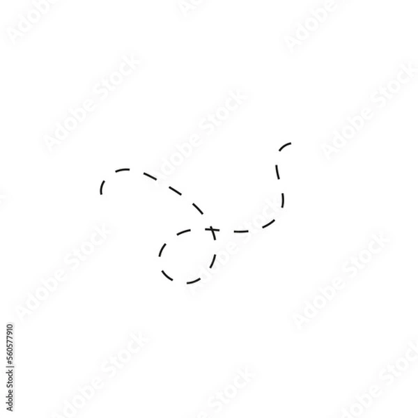 Fototapeta Dashed Line Hand-Drawn