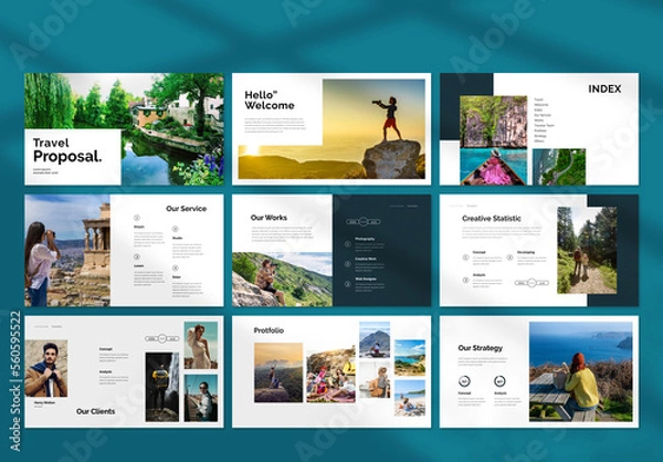 Fototapeta Travel Proposal Presentation Layout
