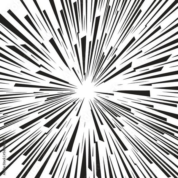Fototapeta Abstract explosion black perspective lines