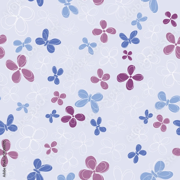 Obraz Vector lavender Flower Storm seamless pattern background.