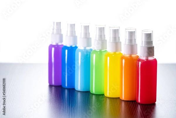 Fototapeta 七色のボトル　虹のイメージ