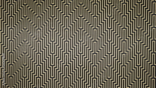 Obraz black and white pattern with gold 