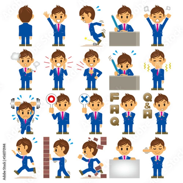 Fototapeta ビジネスマン　イラスト　仕事