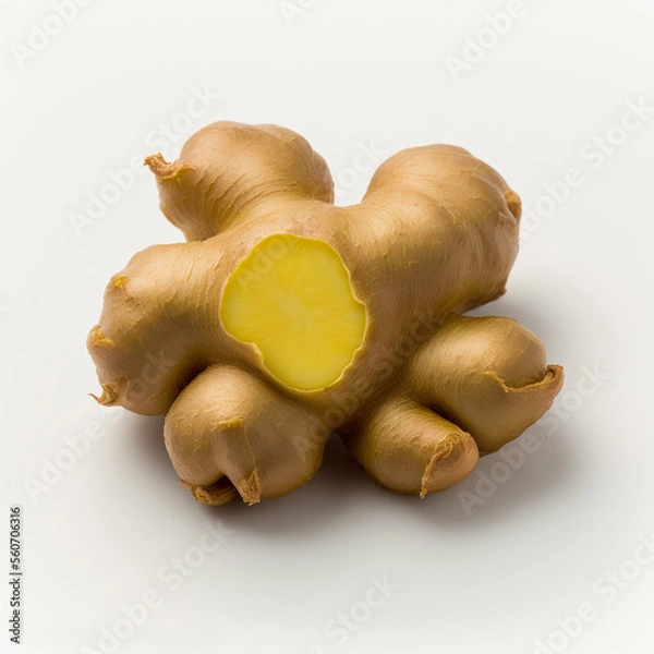 Fototapeta Ginger Root on a White Background