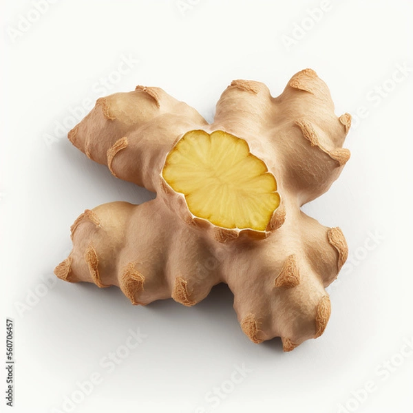 Fototapeta Ginger Root on a White Background