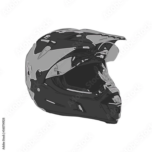 Obraz Black and white sketch of a cover and head protector with a transparent background