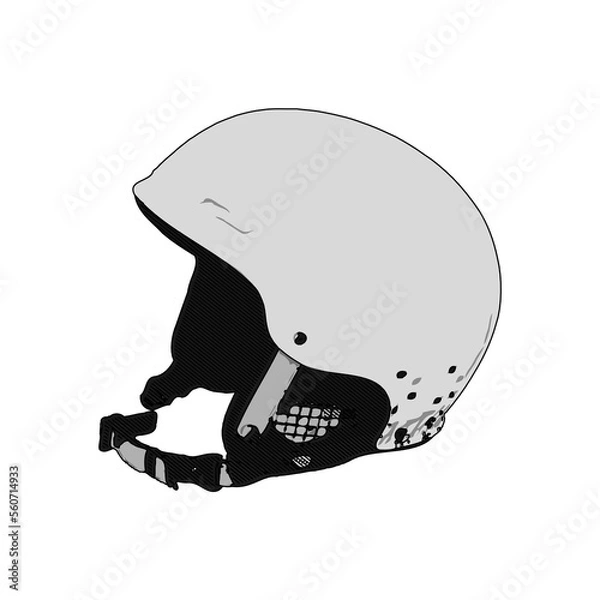 Obraz Black and white sketch of a cover and head protector with a transparent background