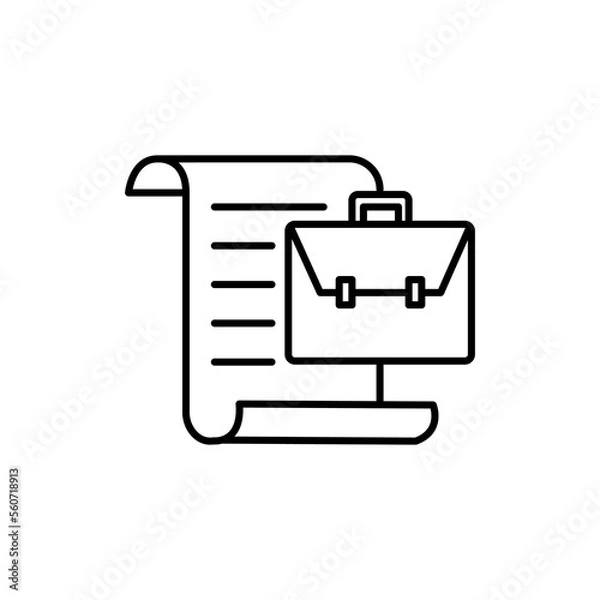 Fototapeta Work History Vector Line Icon. Countdown time. Clock sign. Id card. Turn the time. Application form. Personal