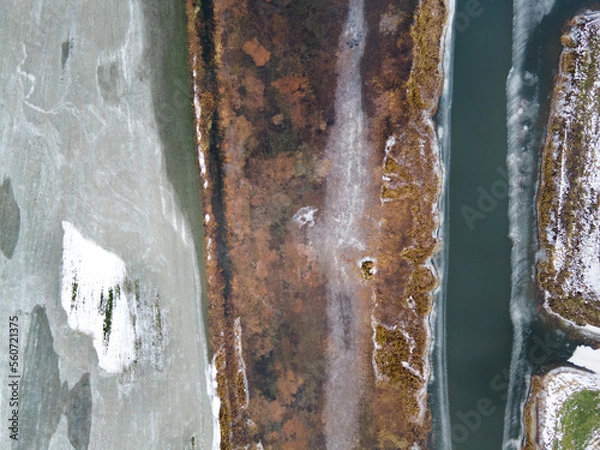 Obraz Ice on the meadow. meadow with ice.