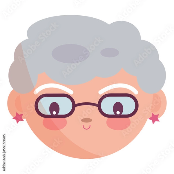 Fototapeta Isolated happy grandmother nanny cartoon avatar Vector