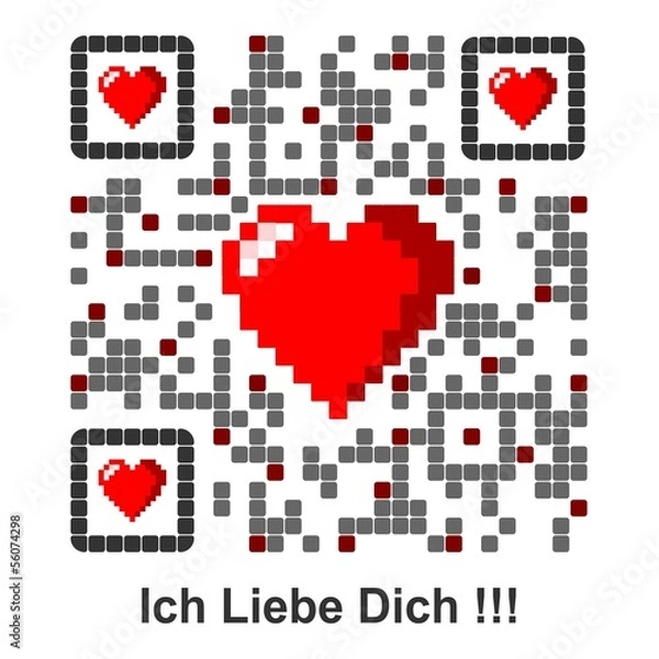 Fototapeta Ich Liebe Dich !!! - QR Code german