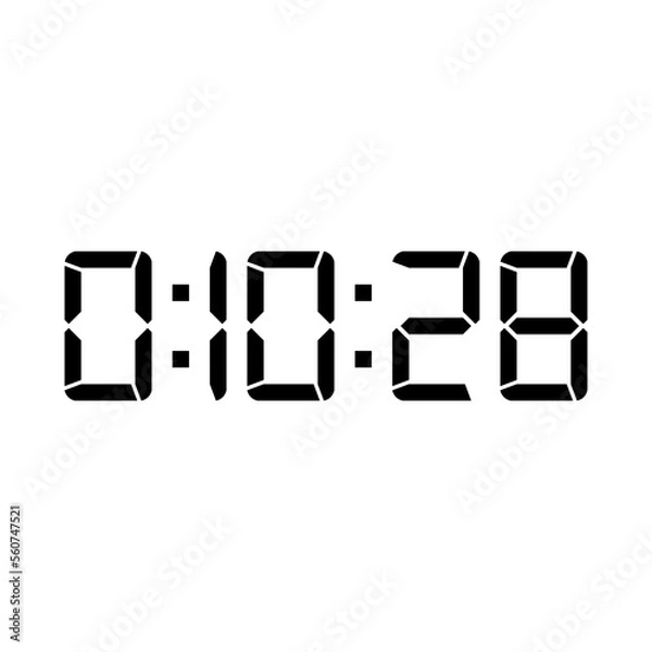 Fototapeta Digital clock number set. Electronic figures. Vector illustration.