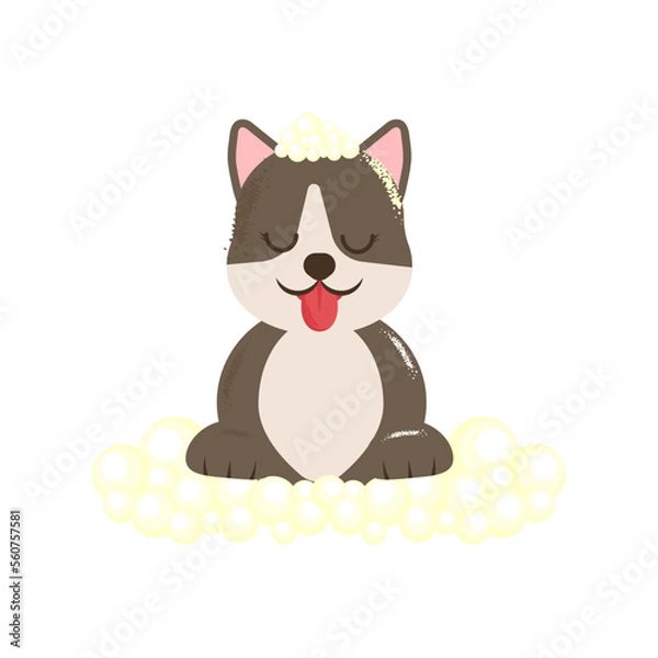Fototapeta Illustration dog for web design. Outline symbol collection. Vector design. Cartoon illustration. Linear icon collection. Simple design. Cute character design. Vector outline drawing. Vector