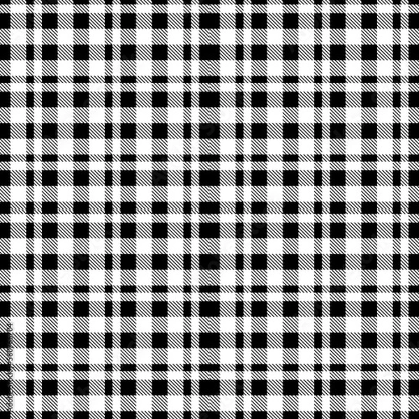 Fototapeta black and white plaid seamless pattern design